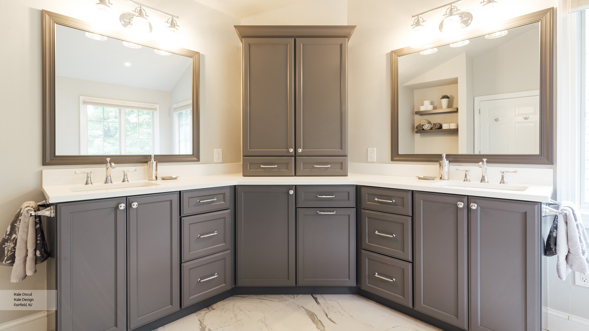 Casual Maple Grey Painted Bathroom Cabinets Large 